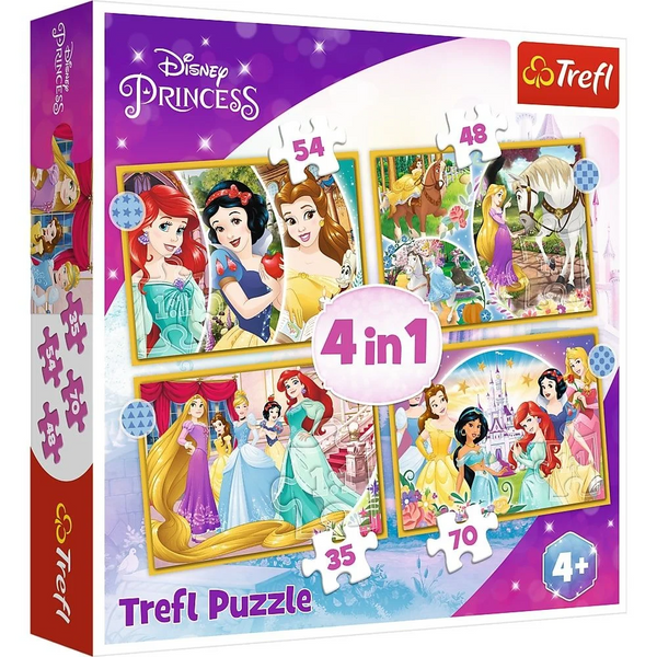 Disney Princess Happy Day 4 in 1 Jigsaw Puzzle